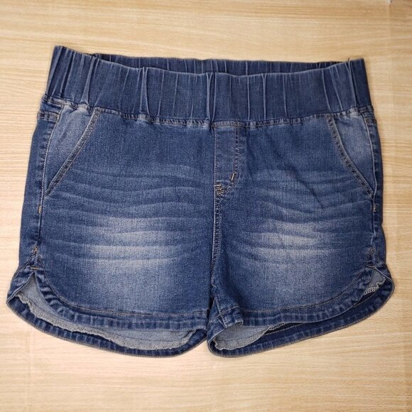 Shein Womens Medium Wash Elastic Waist Denim Shorts XL - Picture 1 of 4